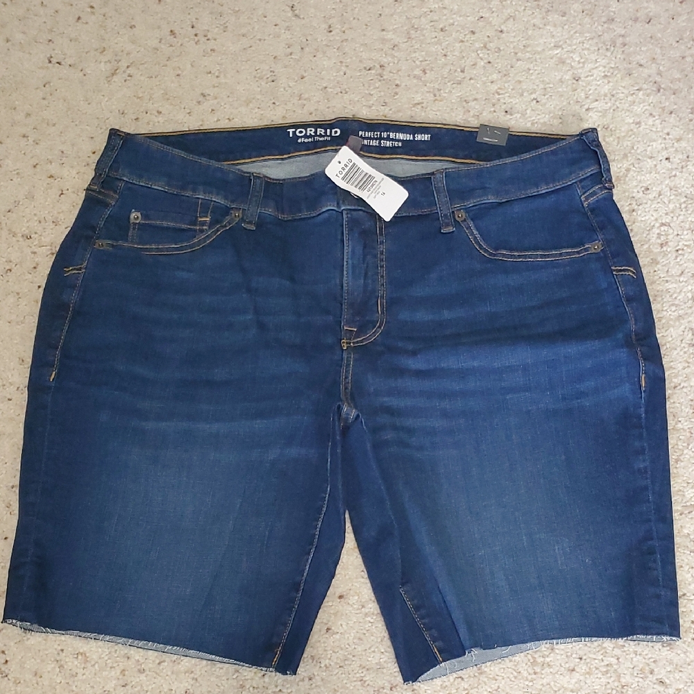 Torrid Dark Wash Denim Bermuda Shorts